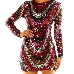 Large multicolor sequin dress.